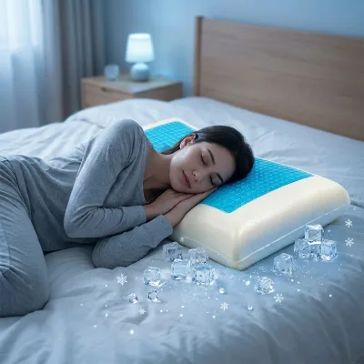 High Quality Raw Materials Custom Rectangle Shape Shoulder Relaxation Ergonomic Comfort Cervical Orthopedic Memory Gel Pillow