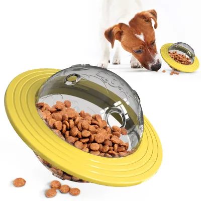 Flying Disc Treat Dispenser Toy for Dogs Durable Chewing and Interactive Fetch Play
