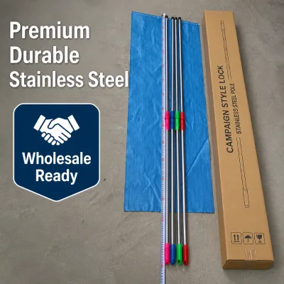 High Quality Extension Stainless Steel Mop Stick with Non-Slip Grip for Professional Hotel Housekeeping Guest Room Maintenance
