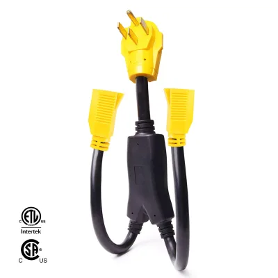 Epicord NEMA 14-50P to Dual 5-15R RV Y Adapter Cord 50A Male Plug to 15A Female Splitter Copper ETL & CSA Listed