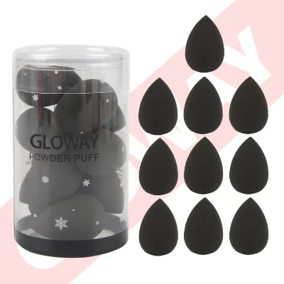 Factory Price Water Drop Black Latex-Free 10Pcs Mini Finger Small Makeup Sponges Make up Sponge Blender Set