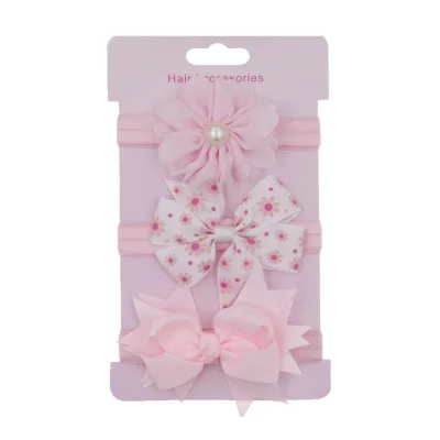 Fashion Korean Hair Accessories Headband Simple Solid Color Bow Headband Set Baby Headband