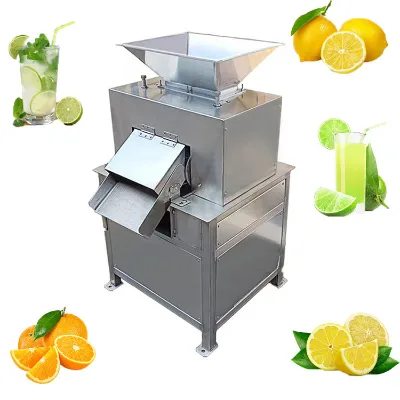 Large Lemon Passion Fruit Double Roller Juicer Commercial Grapefruit Citrus Peeling and Juice Extraction Machine