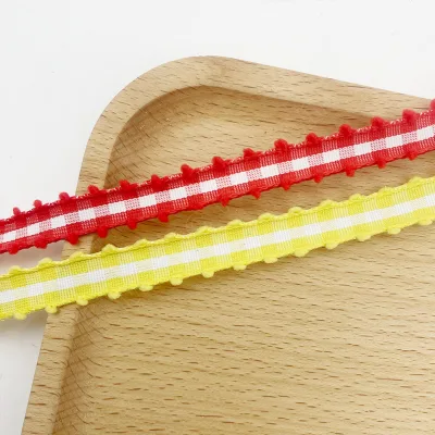 E-Magic High Quality Picot Plaid Ribbon 40mm 10mm Picot Bud Edge Elastic Tape Webbing Ribbon for Home Textile Sewing Diy