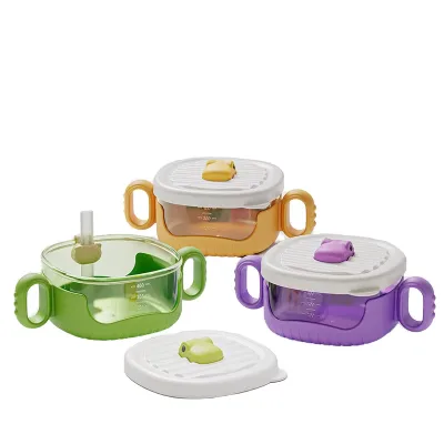 Outdoor Portable Baby Food Bowl Anti-Fall Children's Bowl With Handle Baby Kindergarten Bowl Wholesale