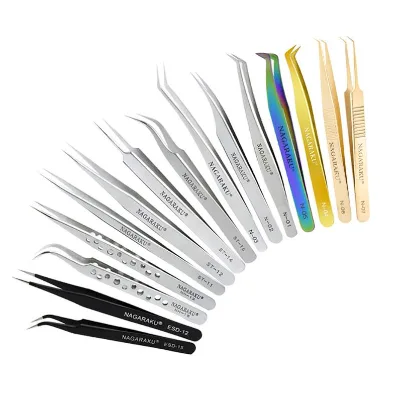 Stainless Steel Lash Applicator Eyelash Tweezers with Custom Logo Makeup Tools