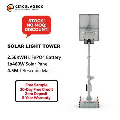 In Stock Modular Design Hot-Dip Galvanizing Solar Mobile Tower Light
