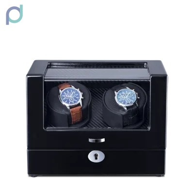 Automatic Watch Winder for Luxury Watches - Automatic Winder with Quiet Motor, Premium Black Ostrich Leather Exterior