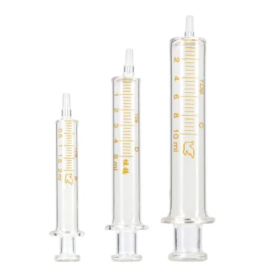 2ml 5ml 10ml Scale Glass Push Syringe Essential Oil Serum Sample Tools Push Tube Scale Tube Glass Graduated Syringe Push Tube