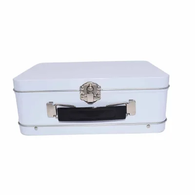 Portable Kids Tin Can with Handle Lock Key Hinges Blank Child Student Food Metal Lunch Box
