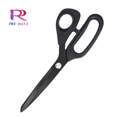 Stainless Steel Household Tailor Scissors With Rubber Plastic Handle Black and Thickened 10 Inch Professional Cutting Scissors