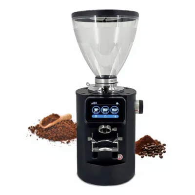 Single Double Triple Cup Settings 90mm Titanium Nanocoating Cutter 3.5Lbs Hopper Commercial Office Flat Burr Coffee Bean Grinder