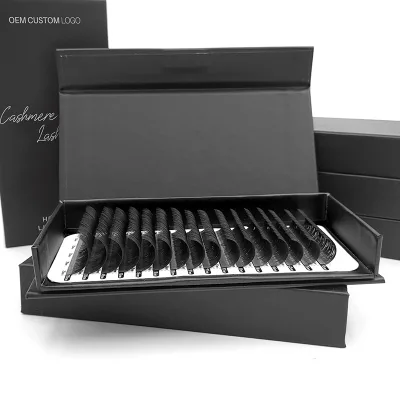 Private Label C CC D DD Extra Dark PBT Cashmere Individual Mink Mega Volume Lash Lashes Extensions Trays Matte Boxes Custom Logo