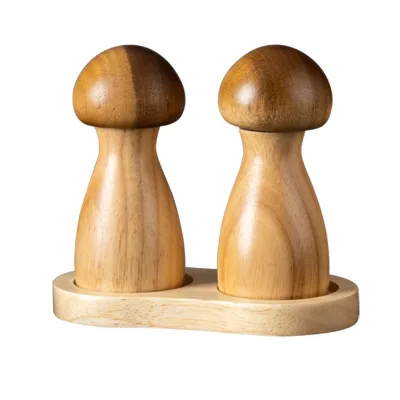Cute Mushroom Kitchen Grinding Tool Manual Ceramic Salt and Pepper Mill With Adjustable Features Custom Logo
