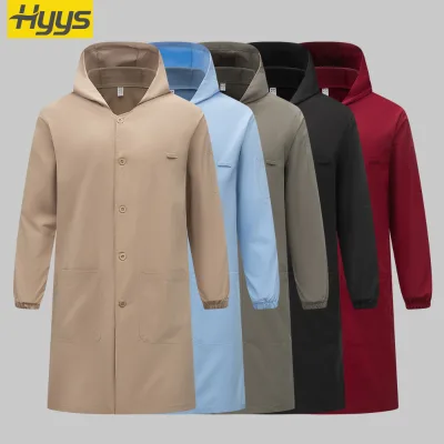 Factory Direct Waterproof Workshop Coat with Hooded Construction Workwear Overall Custom Logo Warehouse Long Work Jacket