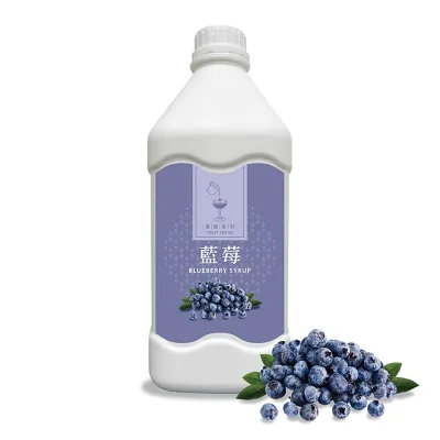 High Quality JIUZHOU Blueberry Fruit Syrup for Beverage Use HALAL/HACCP/ISO 22000 Certified Concentrated in Bottle Bulk