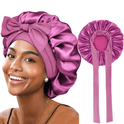 Wholesale High Quality Sleep Bonnet Extra Large Size Bonnet With Long Stretchy Tail Night Cap for Ladies