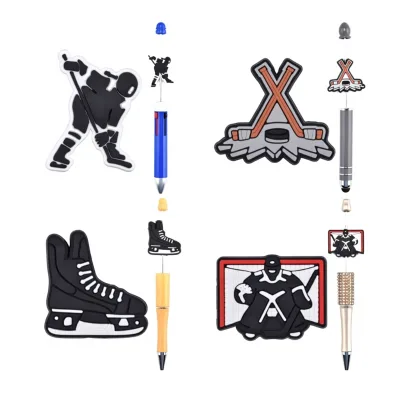 Coach Bead Packs Silicone Focal Sport Bead DIY Craft Projects Non-toxic and Washable Hockey Focal Beads