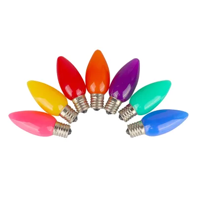 UL Listed C9 LED Bulbs E17 / E12 Base 120V 35LM IP65 Outdoor Christmas Replacement String Light Bulbs Ceramic Multi Colors
