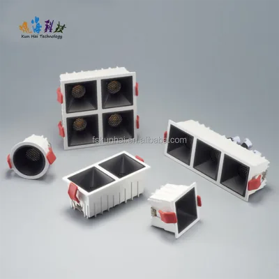 LED Embedded Line Light Grille Light Commercial Household Light  Black Reflective Cup  KH-OC-TH-107-3W