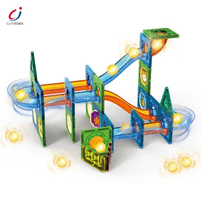 Chengji Marble Race Run Blocks Maze Ball Track Toy Building Block Lighting Assembly Abs Magnetic Pipe Blocks Building Toys