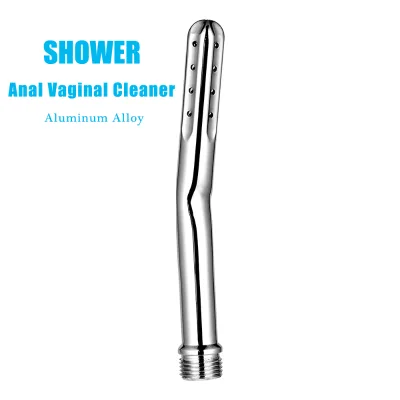 Aluminum Bend Pipe Anal Vaginal Cleaner Porous Water Spray Shower Sex Toys Buttock Plug Type for Women and Men