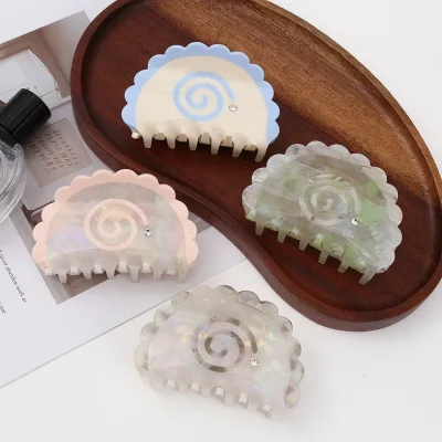 Extra Fashion New Handmade Elegant Clouds Hair Claw Acetate Semi-Circle Creative Hair Clip Hair Accessory for Back Head