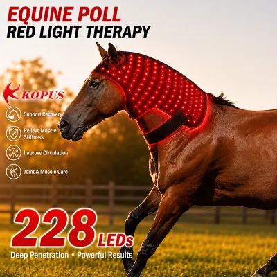 Rechargeable Infrared Horse Neck Wrap 228 LEDs 3 in 1 Chips Equine Red Light Therapy Device Pad