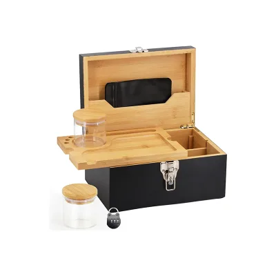 Convenient Living Sturdy Bamboo Cosmetic Storage Box Beauty Tools Organizer