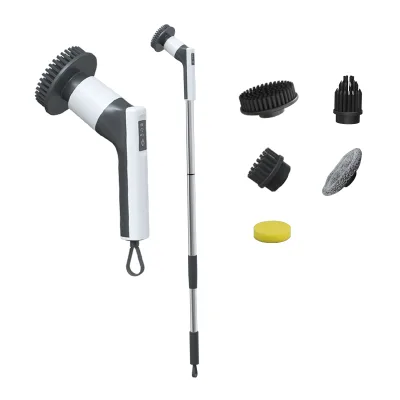 Household Cleaning Tools Electric Cleaning Brush Electric Spin Scrubber Automatic Brush Cleaner With Extension Rod
