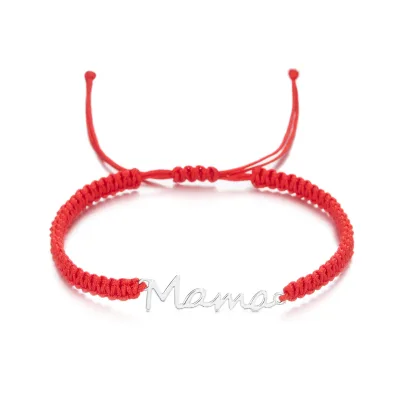2025 Mother's Day Mom Lover's Gift Jewelry Woven Bracelet Alloy Mama Letter Charm Bracelet