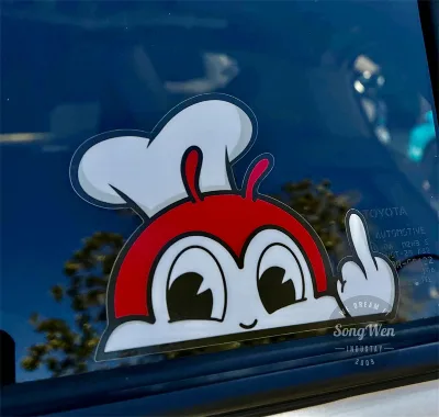 Weatherproof UV Resist Die Cut Window Letter Labels Outdoor White Vinyl Transfer Car Decals 3D PVC Anime Car Stickers Decals