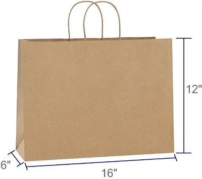Eco-Friendly Printed Natural Paper Packing Bag Handle Shopping Bag Gift Packaging Bag
