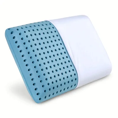 Ventilated Gel Memory Foam Pillows,Breathable Foam Pillow Neck Pillow for Sleeping,Cooling Pillows with Washable Cover