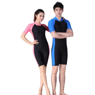 JW-749 Nylon Breathable Foldable Portable Short-sleeved One-piece Swimsuit Sun Protection Summer Professional Training Dive