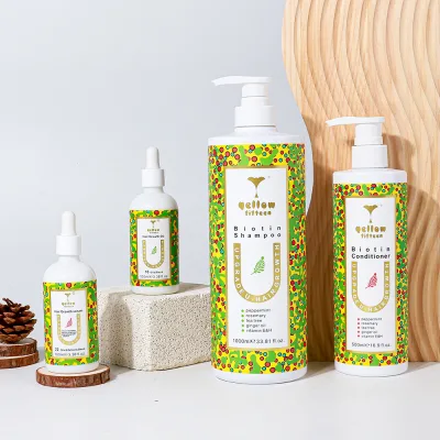 Custom Hair Care Products Ginger Hair Growth Shampoo and Conditioner Private Label Biotin Shampoo Rosemary Oil Hair Growth Set