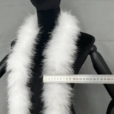 In-Stock Full-Feather Boas 40g Turkey Marabou Feather Strips Eco-Friendly Dyed Sterilized Wedding Headwear Decorations Garment