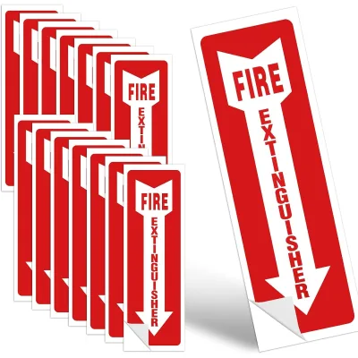Fire Extinguisher Signs 15 Pack 4x12 Inch Fire Extinguisher Signs for Home Business, Strong Self Adhesive Safety Sticker Sign