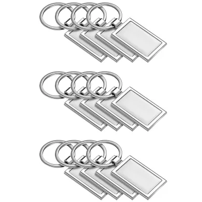 Zinc Alloy Sublimation Blank Rectangle Keychain Pendant for DIY Heat Transfer Printing Crafts