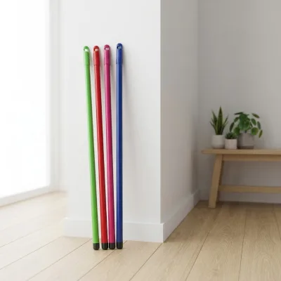 Spray Paint Iron Broom Handle Powder Coated Metal Stick for Floor Sweeping Mop Pole Wholesale Household Items