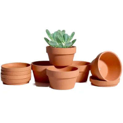 Wholesale Breathable Terracotta Plant Pots, Natural Red Clay Nursery Flower Pots for Indoor Outdoor Desktop Green Plants