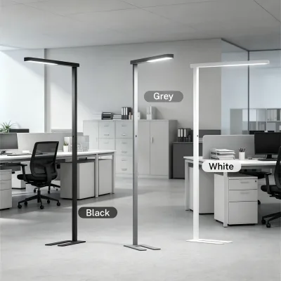TUV/ENEC Certified Minimalist Metal Office LED Floor Lamp Adjustable Color Temperature Customizable Options Shiny Design High
