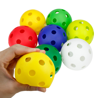 72mm Soft Ball 26 Holes Practice Plastic Hollow Airflow Baseball Training Indoor and Outdoor Use Baseball & Softball