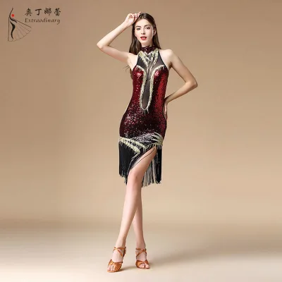 Women Sexy Ballroom Costume Latin Dress Competition Party Stage Dress