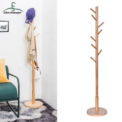 Solid Wood Coat Hanger Floor Stand Coat Rack Creative Home Furniture Clothes Hanging Storage