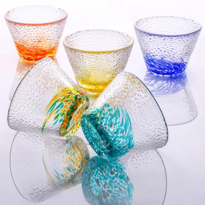 Japanese Colored Crystal Tea Cup, Glass Cup, Small Tea Cup