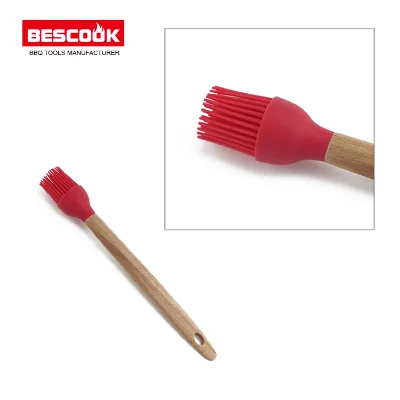 Hot Sale BBQ Grill Silicone Sauce Brush With Wooden Handle