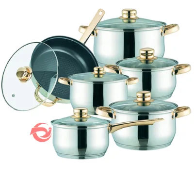 Kitchen Accessories Cooking Sets Pots and Pans Set Stainless Steel Sauce Pan Frying Pan Casserole Set