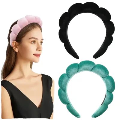 Velvet Sponge Female Headband High Cranial Face Wash Korean Design Cloudlike Craniopause with Twist Style
