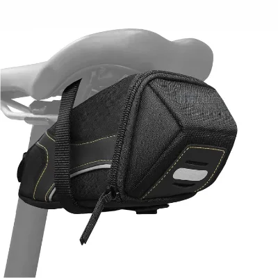 Reflective Safety Bicycle Strap-On Saddle Bag All-In-One Cycling Bike Seat Bag for Essentials Storage